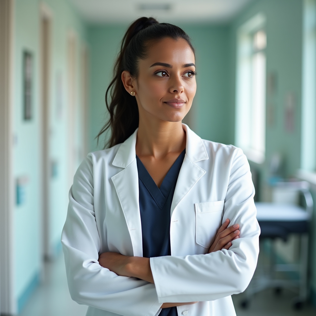 Portret al unui medic invitat în podcast, într-un cabinet luminos, cu o expresie calmă și reflexivă